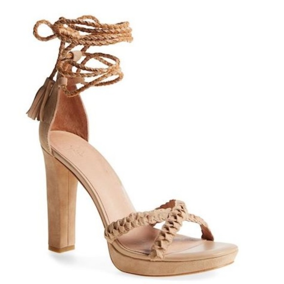 Joie Shoes - Joie Heels 38 Heels Nude Beige Suede Lace Up Open